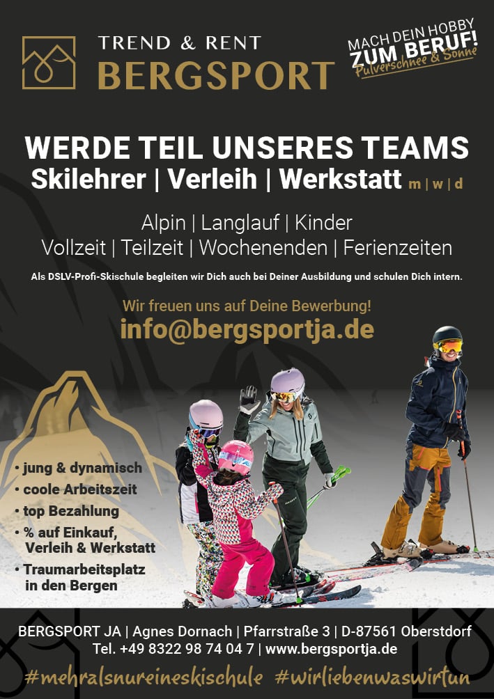 Bergsport JA Anzeige Job im Allgäu