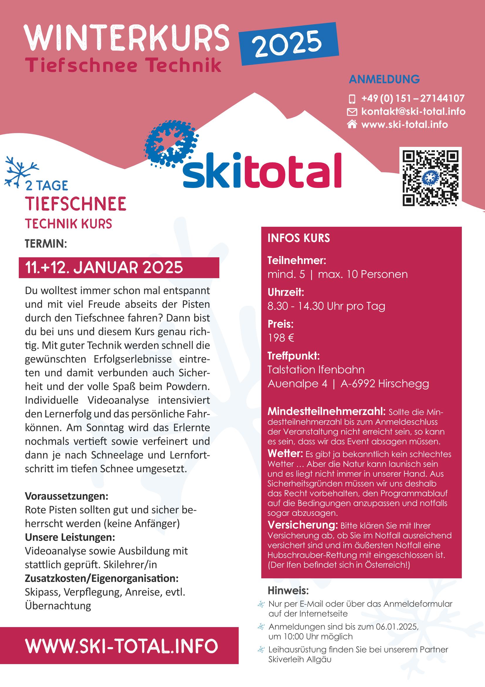 Aktuelle Infos Skikurse Allgäu