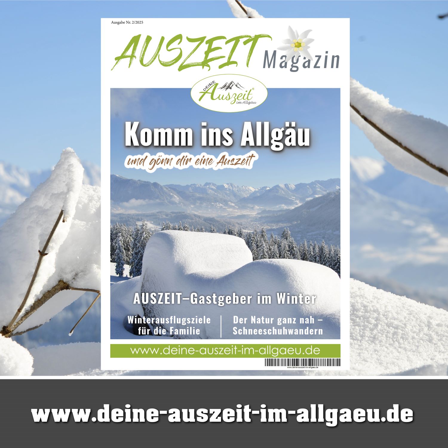 Neue Ausgabe Online Magazin 2-2025 Wintermagazin Allgäu Alpen Winterurlaub